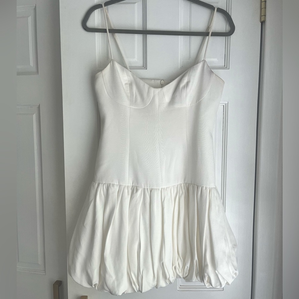 SHONA JOY | Venmo Bustier Bubble Mini Dress (Ivory)